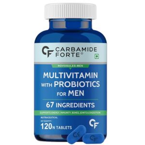 Carbamide Forte Multivitamin Tablet For Men | Multi vitamin For Men With Probiotics For Immunity & Energy | Multivitamin Supplement With Zinc, Multivitamins, Multiminerals - 120 Veg Tablets